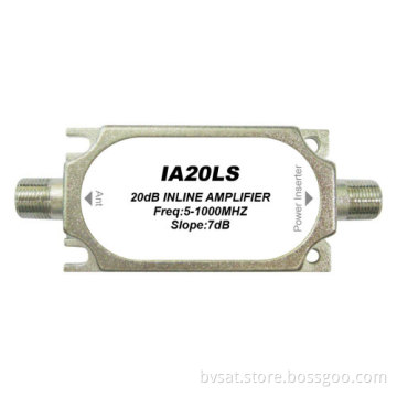Signal Slop Gain 5-1000 Mhz 20 Db Inline Amplifier 